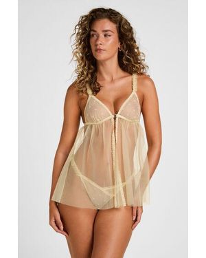 Hunkemöller Babydoll Flora - Bruin