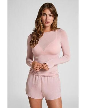 Hunkemöller Super Soft Boatneck Shirt With Cashmere - Pink