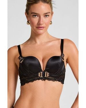 Hunkemöller Avela Padded Underwired Longline Push-Up Bra - Black