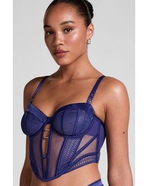 Hunkemöller Missy Non-Padded Underwired Longline Bra - Blue