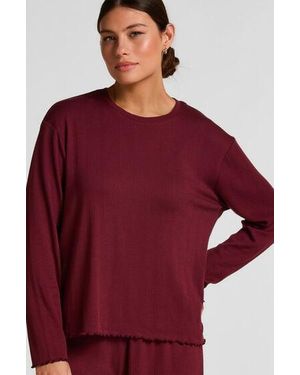 Hunkemöller Pyjama Top Loose Pointelle - Rood