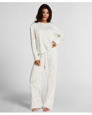Hunkemöller Pyjama Pant Loose Pointelle - Blanco