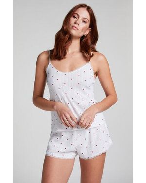 Hunkemöller Pointelle Pyjama Shorts - White