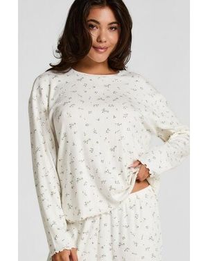 Hunkemöller Pyjama Top Loose Pointelle - White