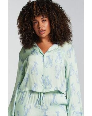 Hunkemöller Satin Long-Sleeved Jacket - Green