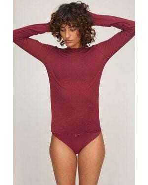 Hunkemöller Super Soft Boatneck Shirt With Cashmere - Red