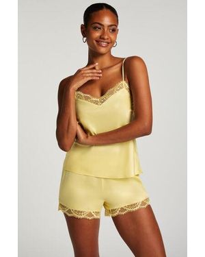 Hunkemöller Satin Pyjama Shorts - Yellow