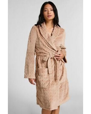 Hunkemöller Korte Badjas Fleece - Naturel