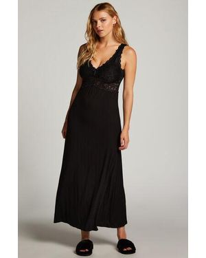 Hunkemöller Nora Lace Long Slip Dress - Black