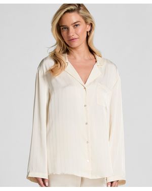 Hunkemöller Satin Pinstripe Jacket - White