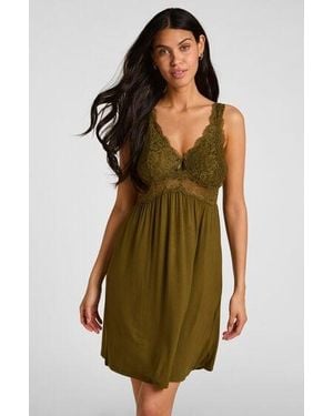 Hunkemöller Slipdress Nora Lace - Groen