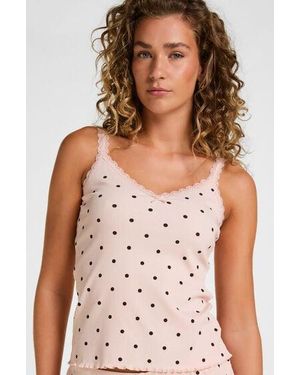 Hunkemöller Singlet Rib Jersey Lace - Pink