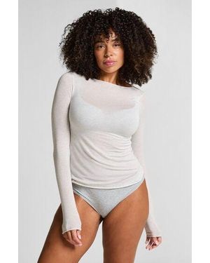Hunkemöller Super Soft Boatneck Shirt With Cashmere - White
