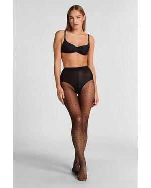 Hunkemöller Panty 15 Denier Dots Anti Ladder - Zwart