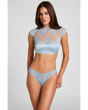 Hunkemöller Hoog Uitgesneden String Rosie - Blauw