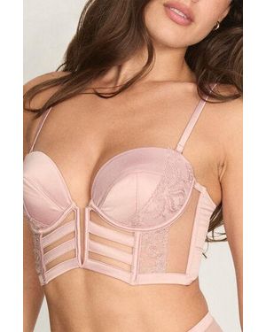 Hunkemöller Padded Underwired Longline Bra Rosa - Natural