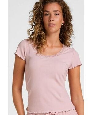 Hunkemöller Pyjama Top Jersey Rib - Pink