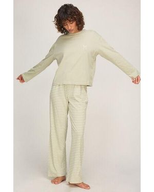 Hunkemöller Pyjamaset Van Katoenen Jersey - Naturel