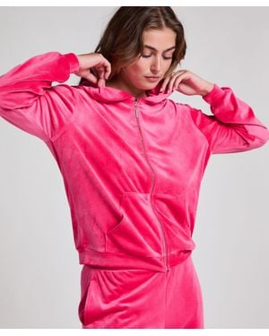 Hunkemöller Chaqueta con capucha de terciopelo - Rosa