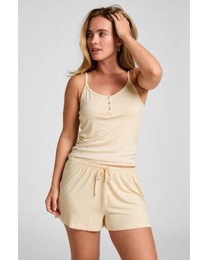 Hunkemöller Pyjama Short Gestreept Jersey - Naturel