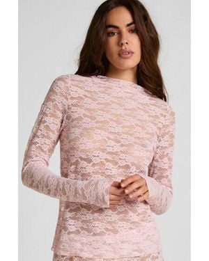 Hunkemöller Top Allover Lace - Pink