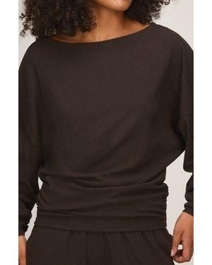 Hunkemöller Top Ls Premium Rib Batwing - Black
