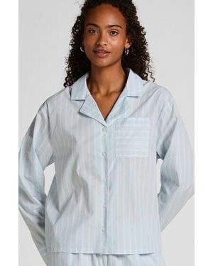 Hunkemöller Jacket Woven Cotton Stripe - White