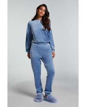 Hunkemöller Velours jogging Trousers - Blue