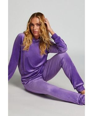 Hunkemöller Velours Jogging Trousers - Purple