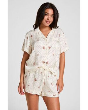 Hunkemöller Pyjama Short Satin - Wit
