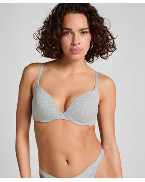 Hunkemöller Katoenen Voorgevormde Push-up Beugel Bh - Blauw