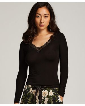 Hunkemöller Top de pijama Jersey - Negro