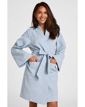 Hunkemöller Waffle Bathrobe - Blue