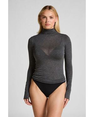Hunkemöller Super Soft Turtleneck Shirt With Cashmere - Black