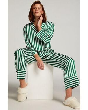 Hunkemöller Satin Long-Sleeved Jacket - Green