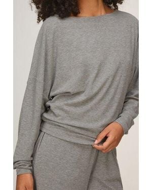 Hunkemöller Top Ls Premium Rib Batwing - Grey