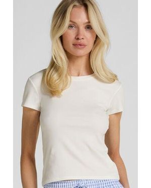Hunkemöller Shortsleeved Pyjama Top - White