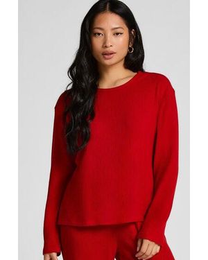 Hunkemöller Jersey Long-Sleeved Pyjama Top - Red
