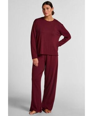Hunkemöller Pyjamabroek Loose Pointelle - Rood