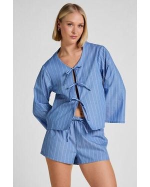 Hunkemöller Striped Short Cotton - Blue