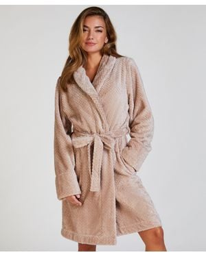 Hunkemöller Fleece Bathrobe - Brown