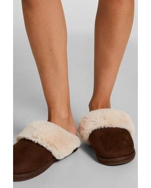 Hunkemöller Betty Fake Fur Mule - Brown