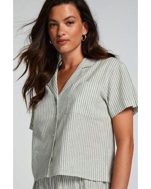 Hunkemöller Linen Pyjama Top - Grey