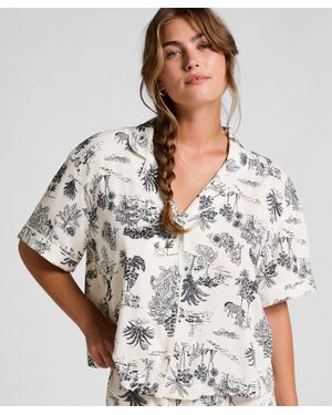 Hunkemöller Kurzärmelige Jacke aus Webstoff - Grau