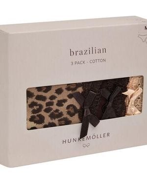 Hunkemöller Multipack Katoenen Brazilian Slips - Roze