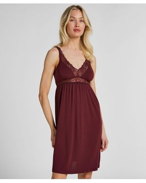 Hunkemöller Camisón de Jersey con Encaje - Rojo