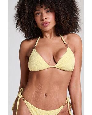 Hunkemöller Triangle Crochet Bikini Top - Yellow