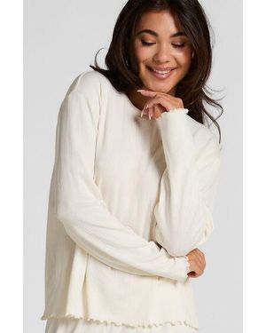 Hunkemöller Pyjama Top Loose Pointelle - Natural