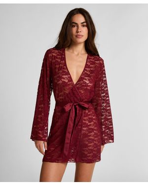 Hunkemöller Kimono de encaje integral - Rojo