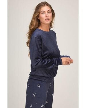 Hunkemöller Pyjama Set Velours - Blauw